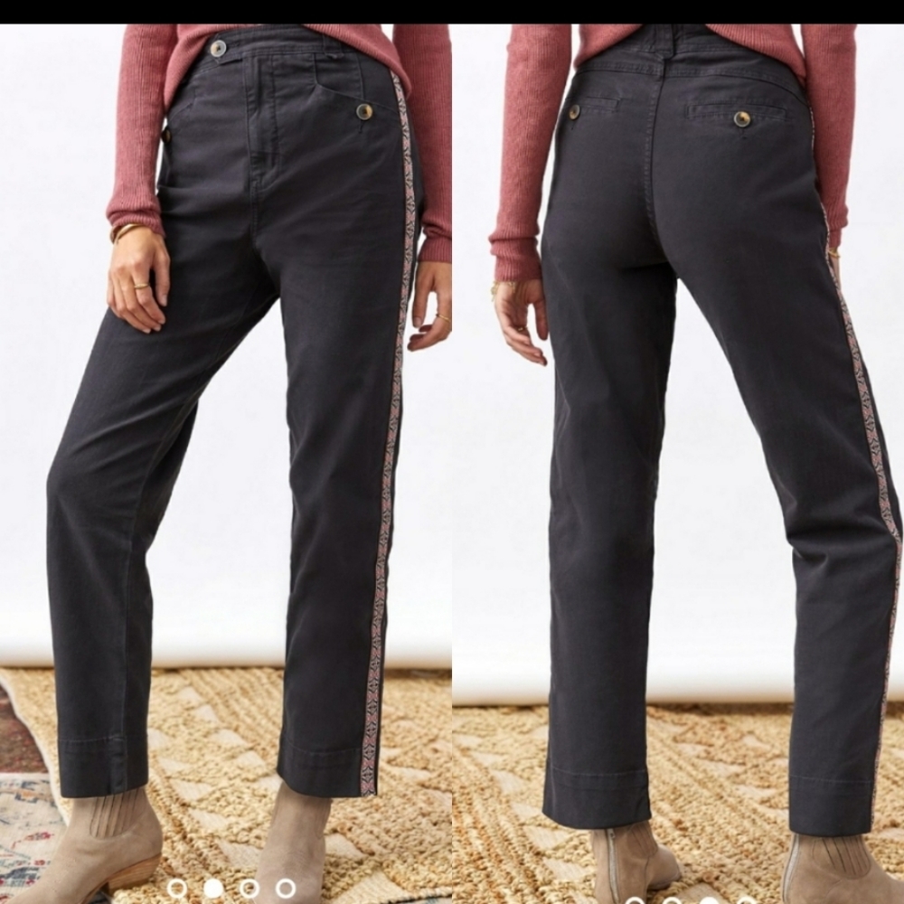 Anthropology Tapered Side Stripe Pants